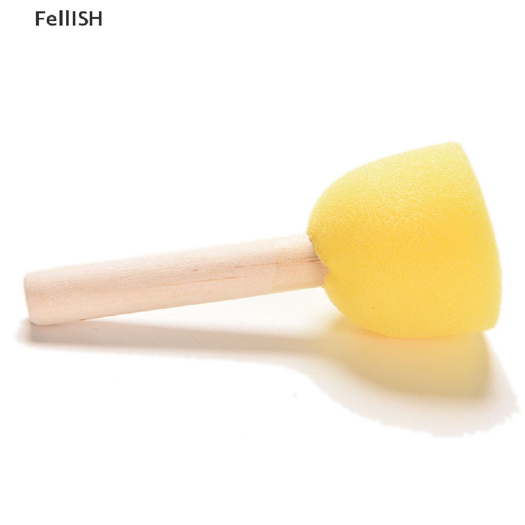 Set 4 Cọ Mút Xốp Cán Gỗ 4 Kích Thước 439br Dành Cho Trẻ Em Vẽ Tranh