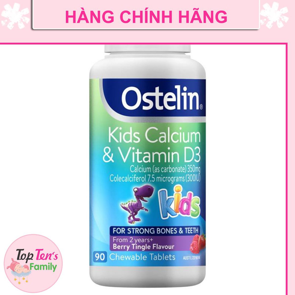 ❣️ [CHÍNH HÃNG 100%] Hôp đựng  Kẹo CANXI OSTELIN KIDS 90 VIÊN BỔ SUNG CALCIUM VITAMIN D CHO BÉ 💯