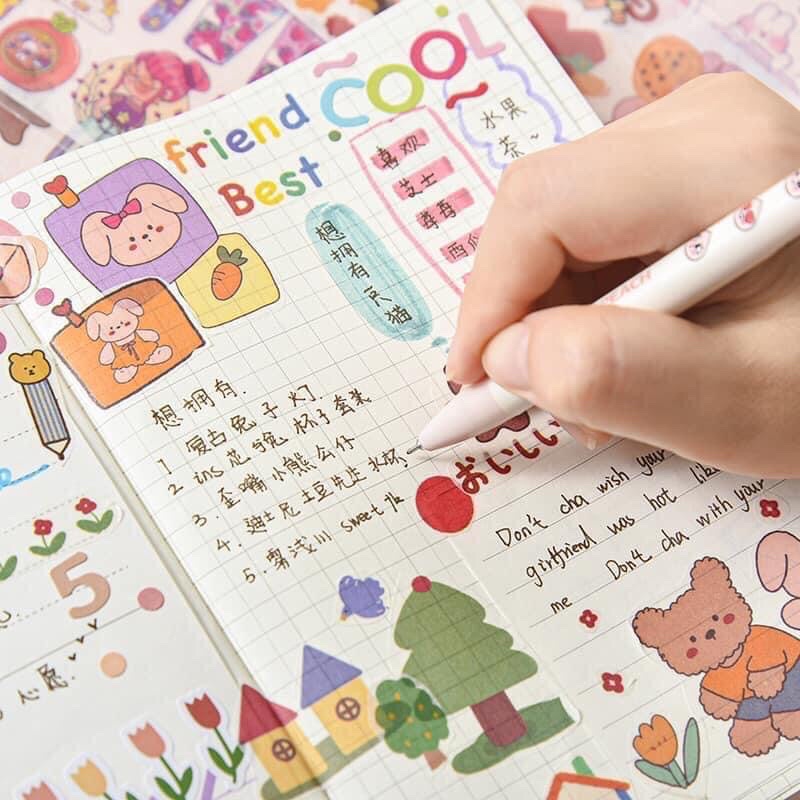 WASHI TAPE MIẾNG DÀI cute dễ thương, sticker hình dán, trang trí sổ, bullet journal