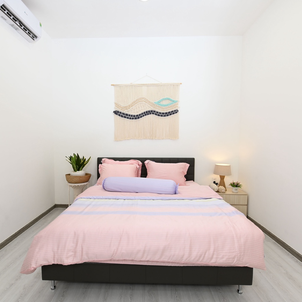 Bộ 6 món drap CHẦN, áo gối kèm mền NIN Tencel 800 - màu hồng tím Claire