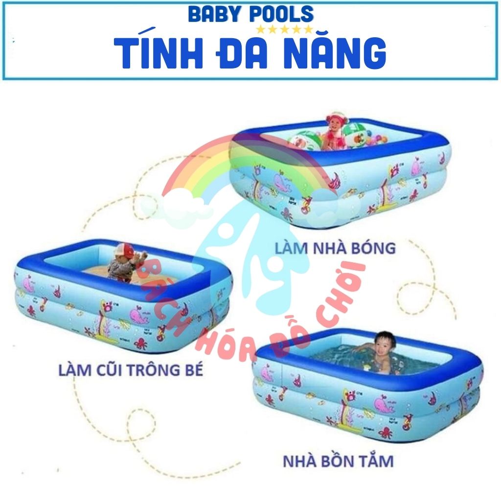 Bể bơi cho bé | Hồ bơi cho bé 1m5 3 tầng | Làm bể bơi, nhà banh | Hàng loại 1 (TẶNG BỘ VÁ PHAO)