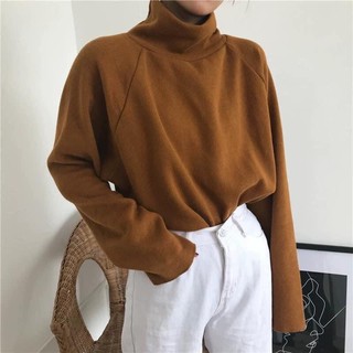 Áo len tăm mỏng cổ cao ( order )