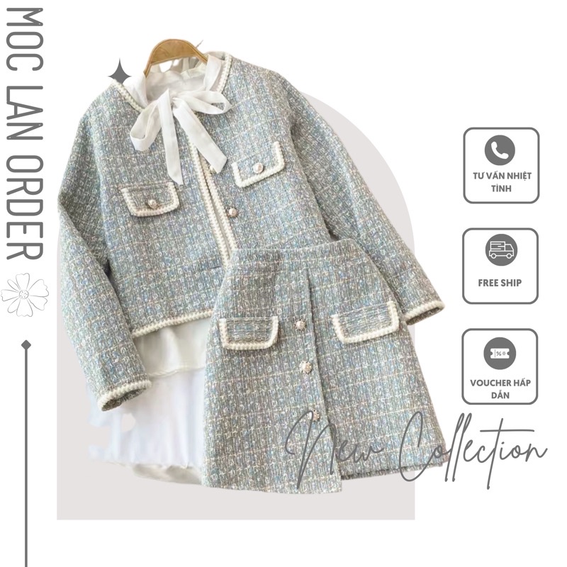 (MộcLan ORDER) Váy daj tweed chất đẹp giá sập sàn kiểu dáng đẹp -hàng chuẩn không phai hàng xưởng may lại