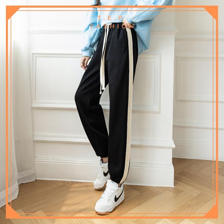 [MẪU MỚI] Quần Jogger Nữ Viền Trắng Dây Bản To Tep Fashion - JG001