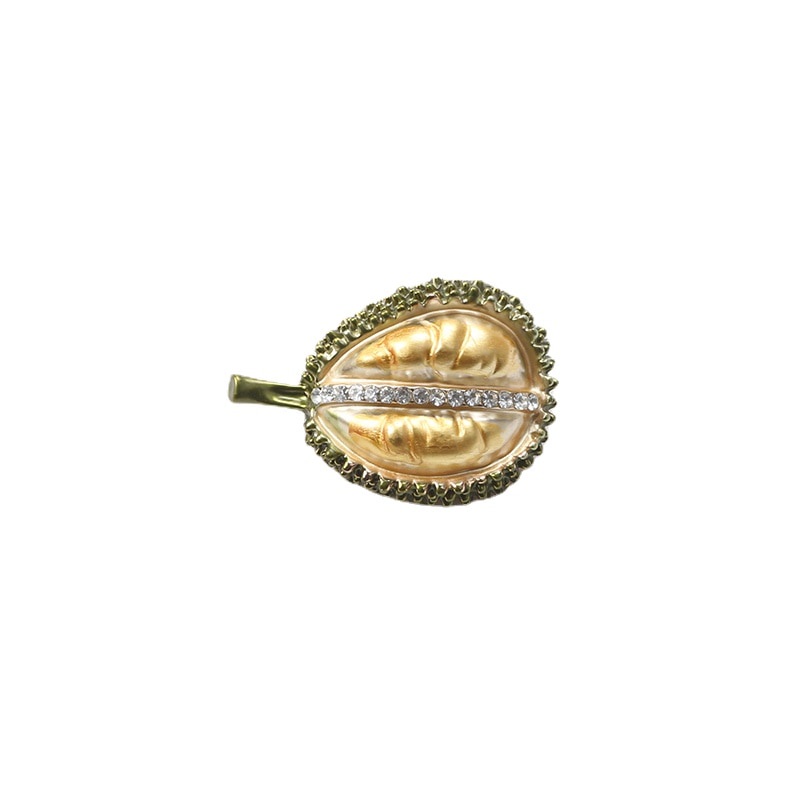 Gold Durian Brooch Ladies Red Enamel Pomegranate Brooch Alloy Fruit Casual Wedding Brooch Brooch Gift