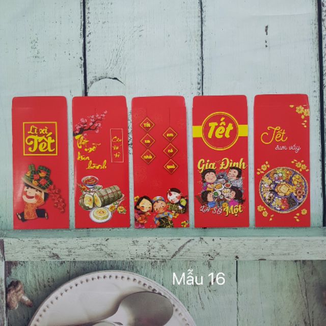 Bao lì xì 2021 thuần Việt set 10 bao mẫu 16