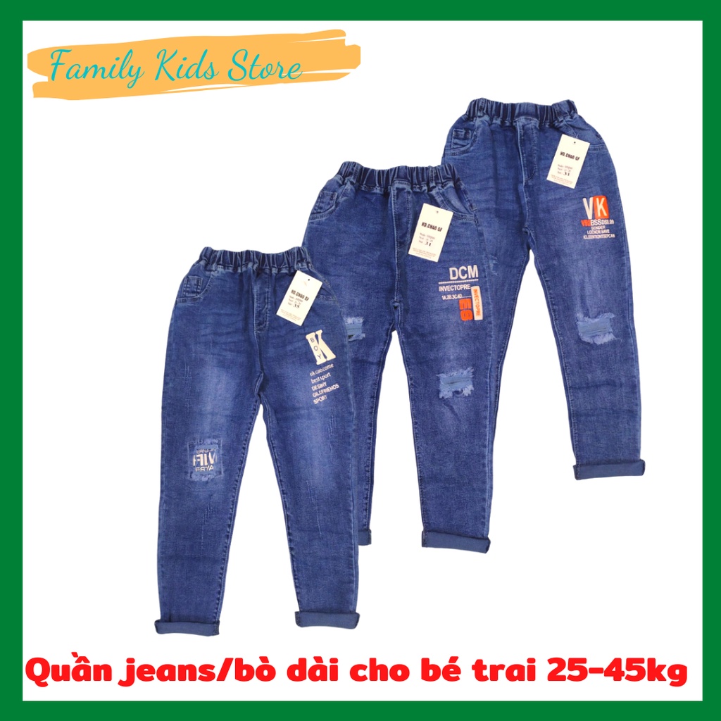 Quần jeans/bò dài cho bé trai 27-40kg - chất bò mềm cao cấp xịn đẹp