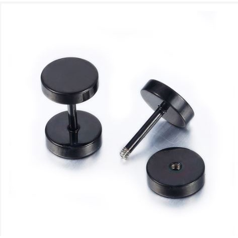 Bông Tai Nam  Nữ Khuyên Tai hàn quốc titan nút tròn đen 2 đầu Phong Cách Hàn Quốc phụ kiện unisex