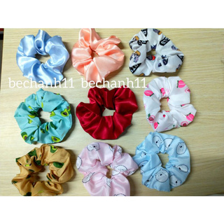 Dây cột tóc vải SCRUNCHIES nhiều màu,đồ buộc tóc Scrunchies phụ kiện tóc