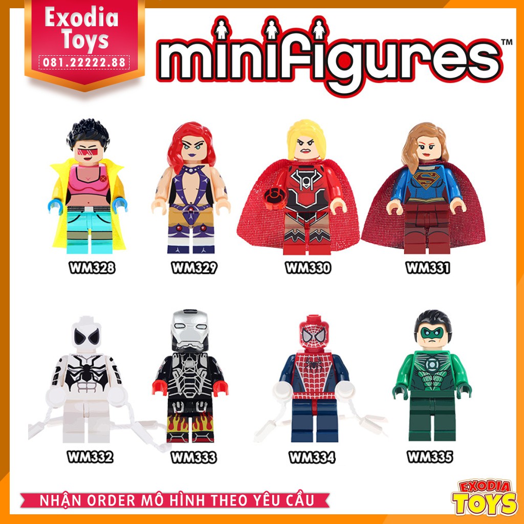 Xếp hình Minifigure nhân vật siêu anh hùng Marvel và DC Comics - Đồ Chơi Lắp Ghép Sáng Tạo - WM6005