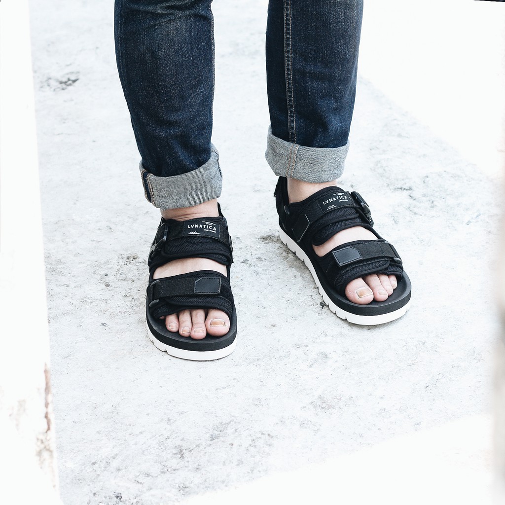 Giày Sandal Nam Màu Đen Phong Cách Đường Phố 2 Kiểu