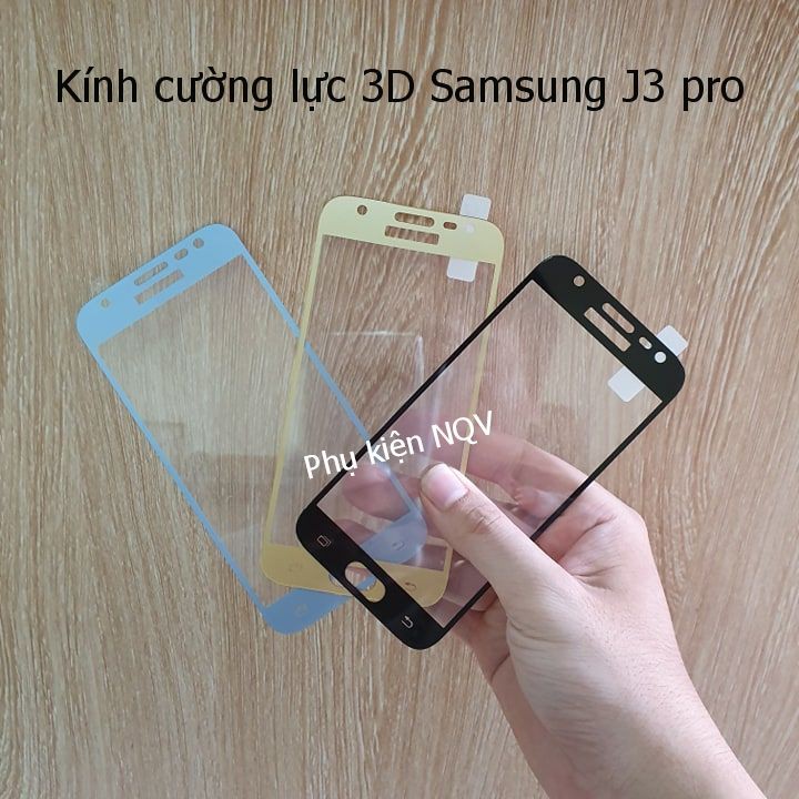 Samsung J3 pro|| Kính cường lực 3D Full màn Samsung J3 pro - Phukiennqv