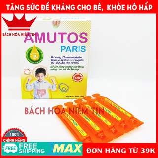 AMUTOS Paris - Bổ sung Thymomodulin, Taurin, kẽm, vitamin - tăng cường sức đề kháng - giảm nguy cơ mắc bệnh hô hấp