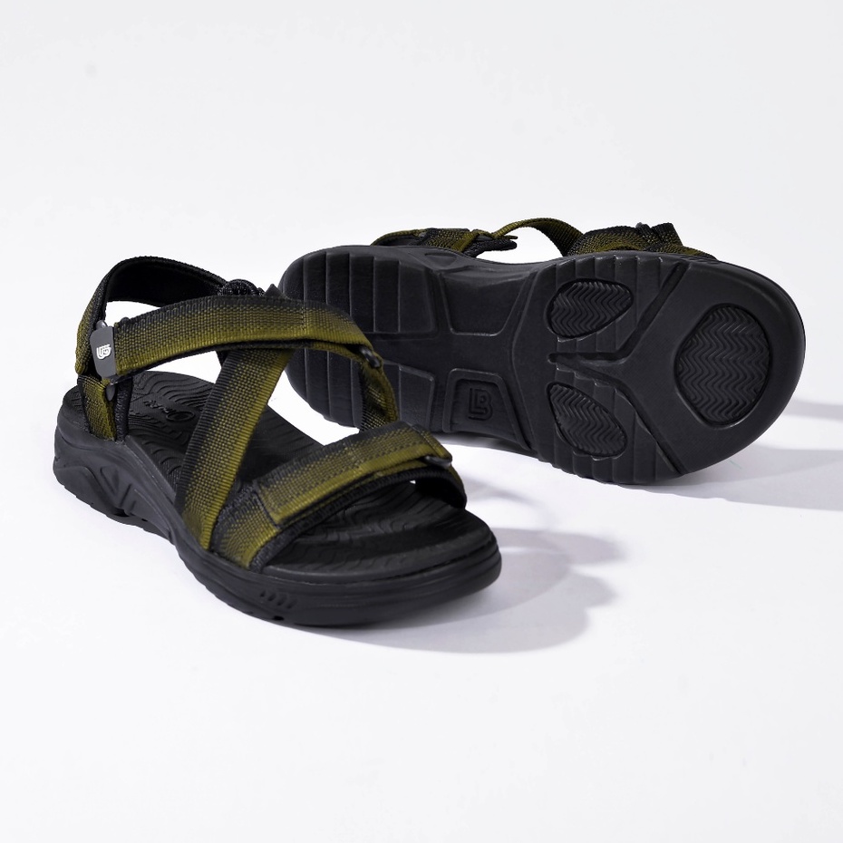 Giày Sandal Nam The Bily 02 Quai Chéo Đôi - Xanh Thổ Cẩm