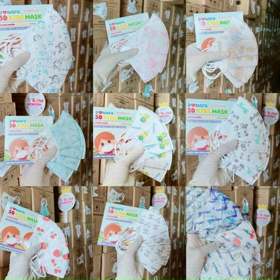 Hộp 10 Khẩu Trang Cho Bé 5D họa tiết loại nhỏ (1-5 tuổi)