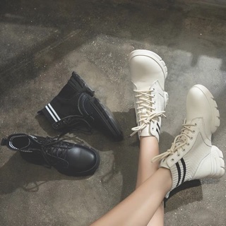 Giày cao cổ 2 màu đen - trắng ❤️❤️🙆🏻‍♀️