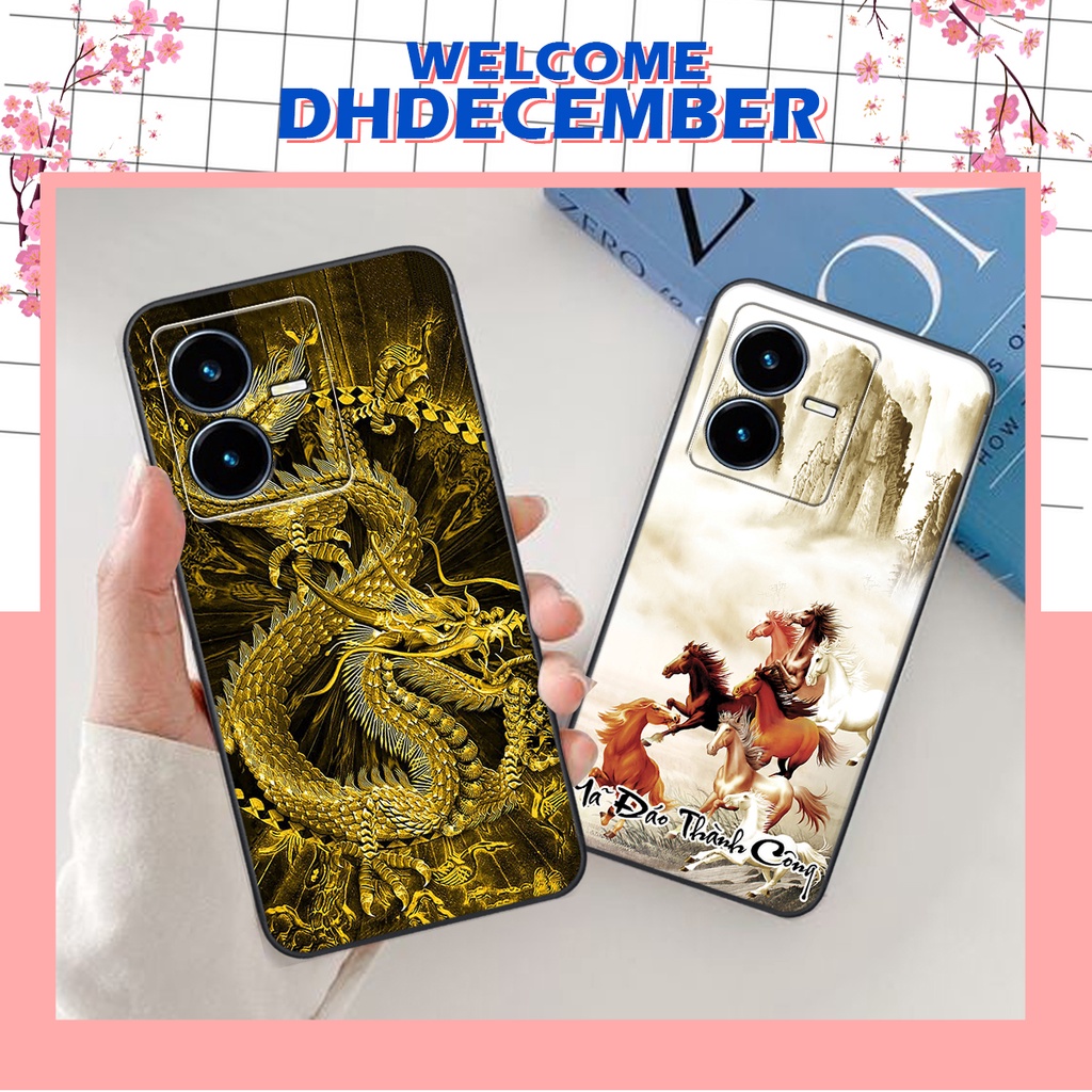 Ốp lưng Vivo Y22S 2022 - BẢO VỆ CAMERA in hình thư pháp tâm an vạn sự an ,mã đáo thành công SIÊU CHẤT