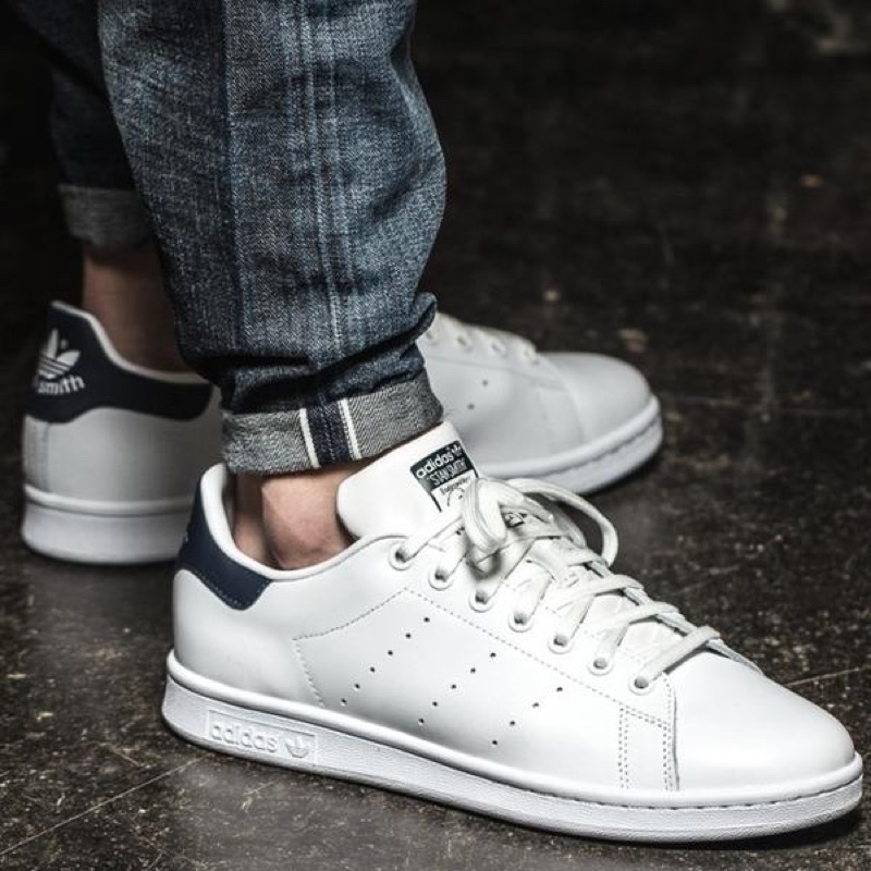 Giày thể thao Sneaker Adidas Stan Smith màu Trắng gót Xanh Navy