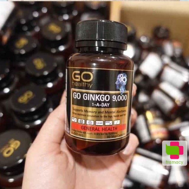 Viên uống bổ não G.O Healthy Go Ginkgo 9000 1-A-Day, New Zealand (60v) cho người lớn trên 18 tuổi