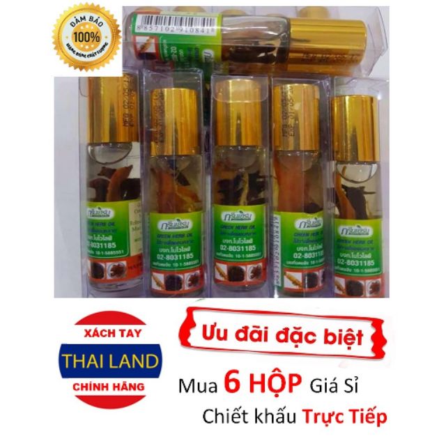 Combo 6 chai dầu lăn Thảo dược Thái Lan 8ml Chuẩn Thái Lan