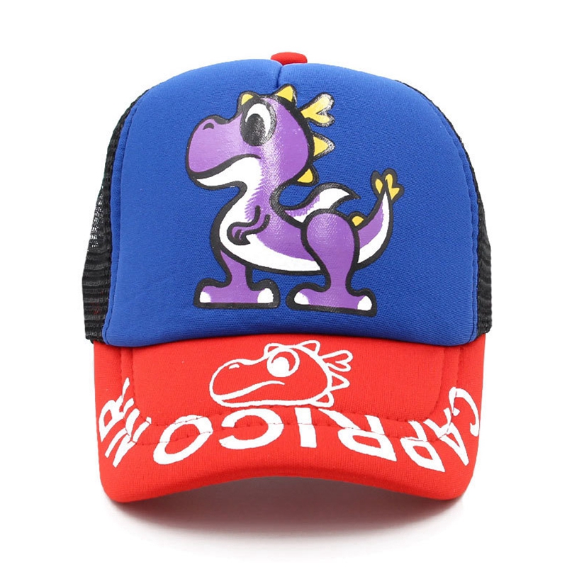 Children's hat boy summer net cap cartoon print sun hat boy outdoor sports cap sun hat breathable mesh cap cap cap children's summer baseball cap