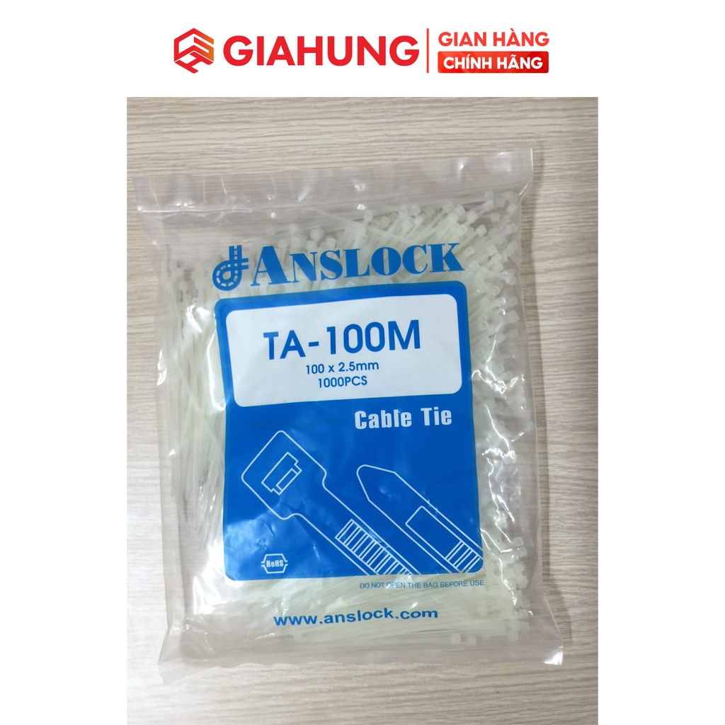 Túi 1000 dây rút nhựa, dây thít, lạt đóng gói cố định hàng hóa loại 10cm (100mm) - GIAHUNGPRO