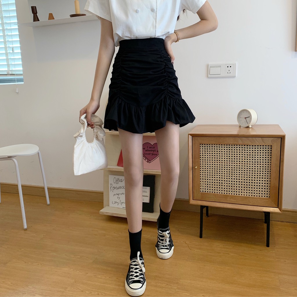 Korean style high-waisted thin a-line skirt all-match fishtail skirt | BigBuy360 - bigbuy360.vn