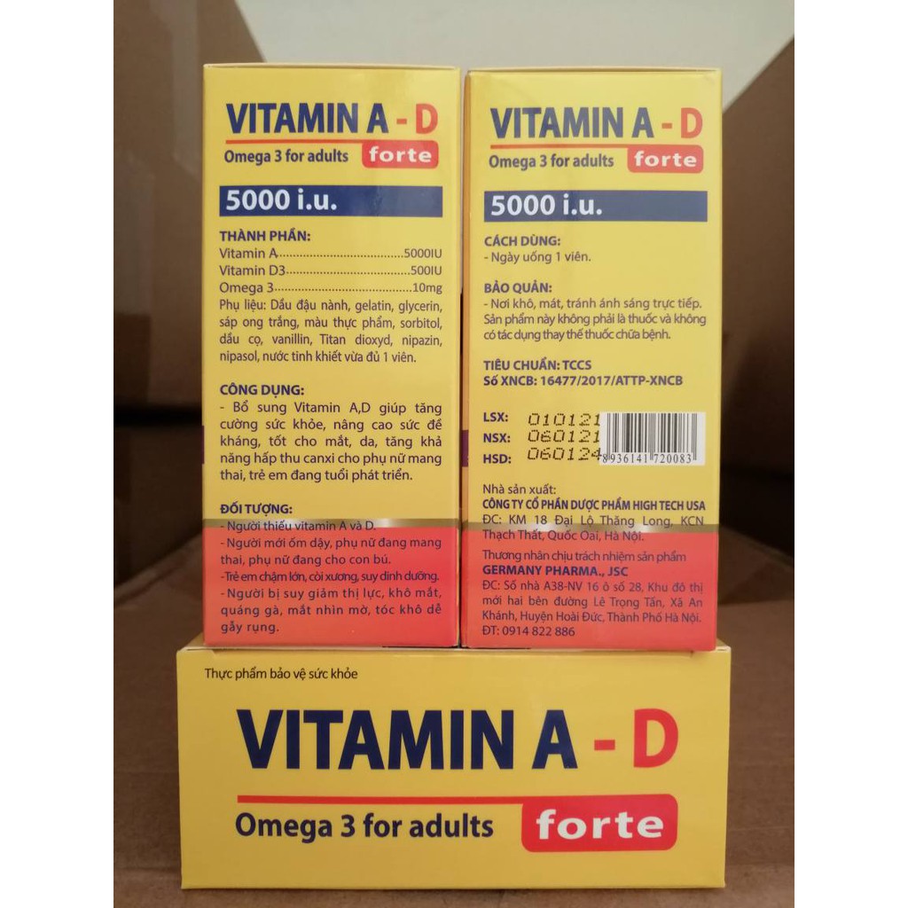 Viên Uống Vitamin A D Bổ Sung Vitamin Giảm Nguy Cơ Khô Mắt Mỏi Mắt Còi Xương Hỗ Trợ Đẹp Da Hộp 100 Viên | BigBuy360 - bigbuy360.vn