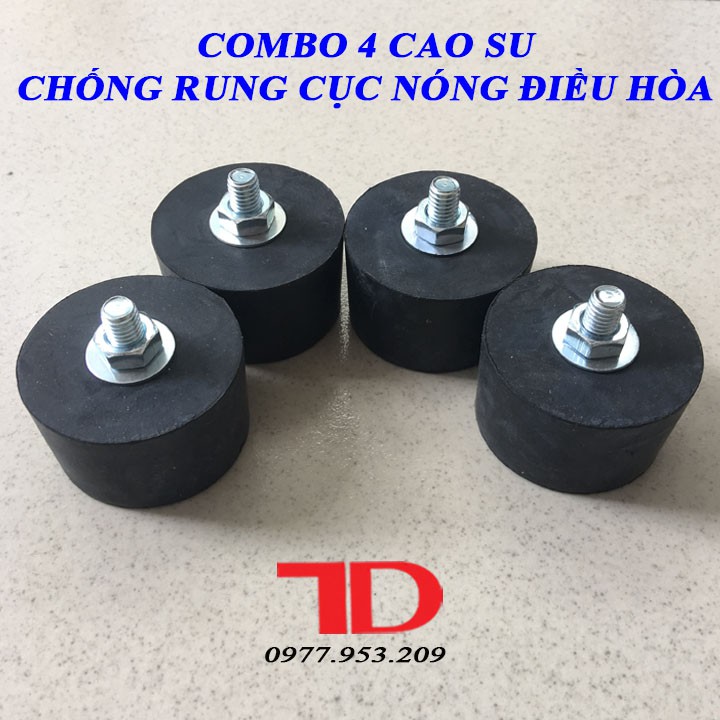 Combo 4 Cao su chống rung cục nóng điều hòa, đế cao su giảm chấn chống rung