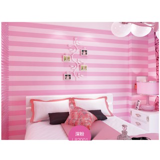 1m x 45cm Decal dán tường có sẵn keo - sọc hồng đậm lợt POP60