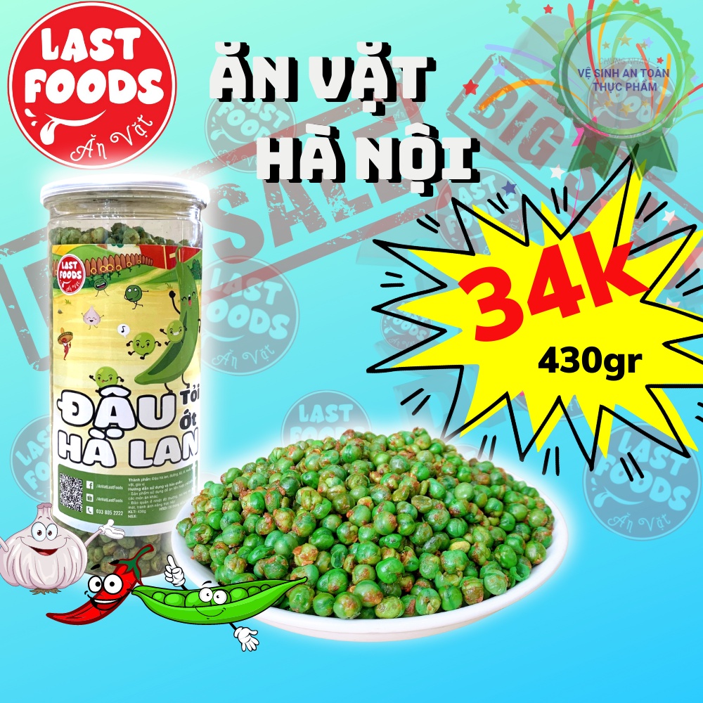 Đậu hà lan tỏi ớt 430g hũ pet , ăn vặt LASTFOODS Hà Nội với các mẫu đồ ăn vặt các miền đầy đủ hương vị thơm ngon giá rẻ