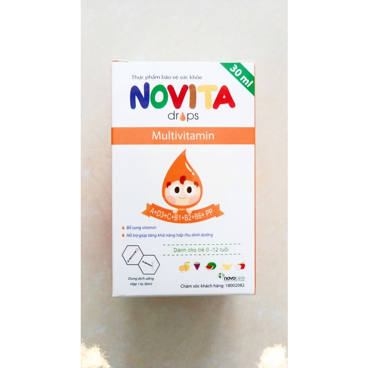Multivitamin Novita drops lọ 30ml. Bổ sung vitamin cho trẻ từ 0 tháng tuổi do chế độ ăn thiếu vitamine (cpc1hn)