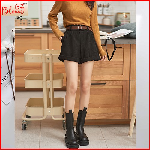 Quần short kaki nữ lưng cao Quần short nữ chất kaki dày dăn (Không dây nịt) BLOOMFASHION Tặng quà ngẫu nhiên QS01 | BigBuy360 - bigbuy360.vn