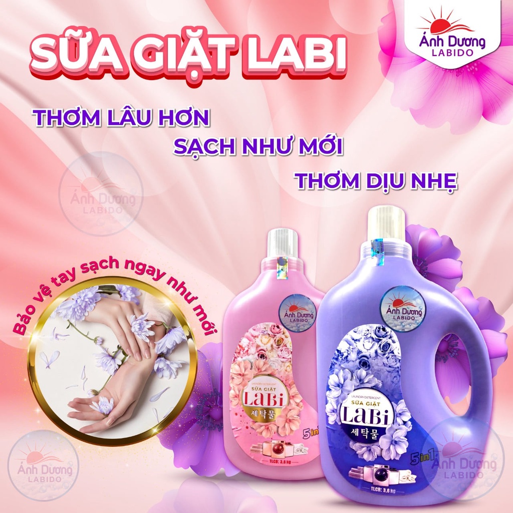 Nước giặt LABI công nghệ nhật bản - Thơm ngát và mềm vải, can 3,6L NHAONGSHOP