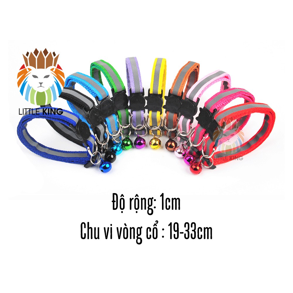 Vòng cổ phản quang có chuông nhiều màu sắc cho chó mèo Little King pet shop