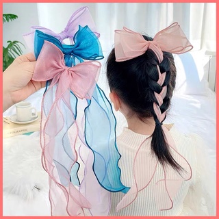 Kẹp tóc nơ ruy băng xinh xắn phong cách Hàn Quốc cho bé gái