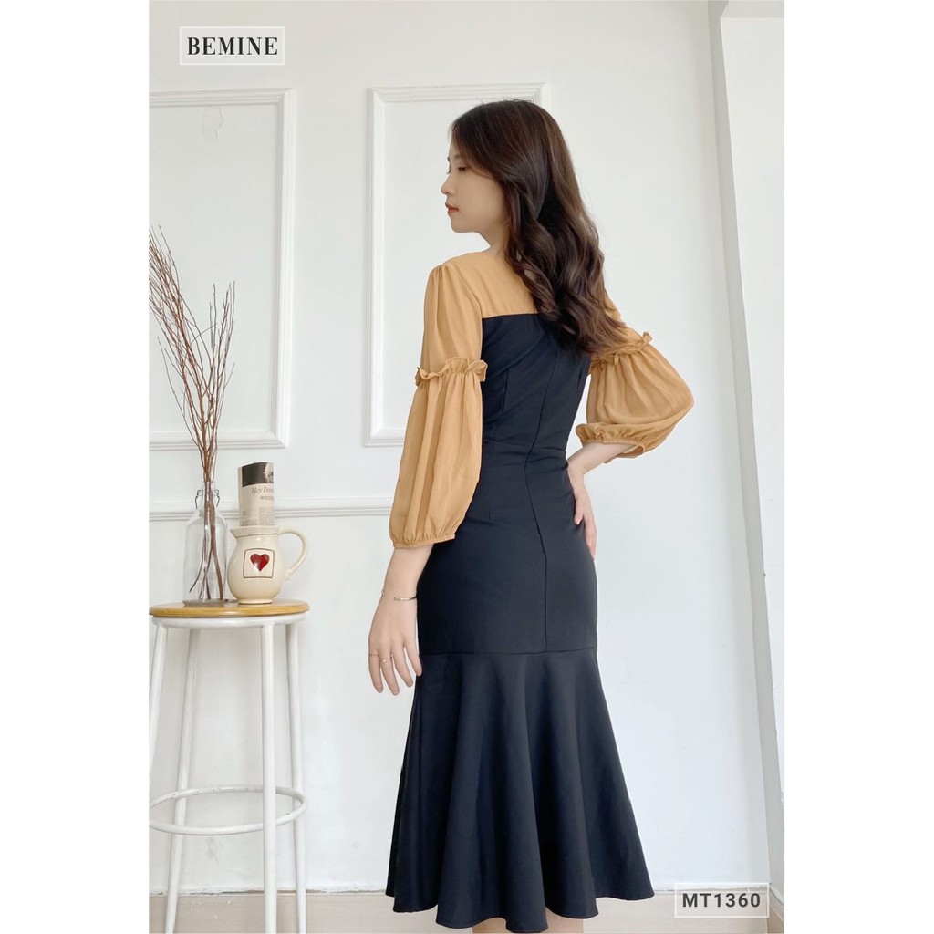 Đầm đuôi cá tay phối voan BEMINE MT1360DEN | BigBuy360 - bigbuy360.vn