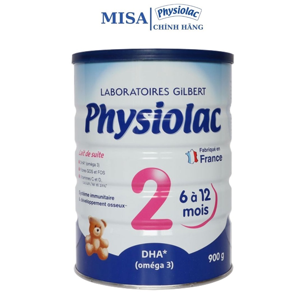 Sữa bột physiolac số 2-900g cho bé 6-12 tháng date 2023, sữa công thức cho bé, Sữa physiolac nhập nguyên lon từ pháp