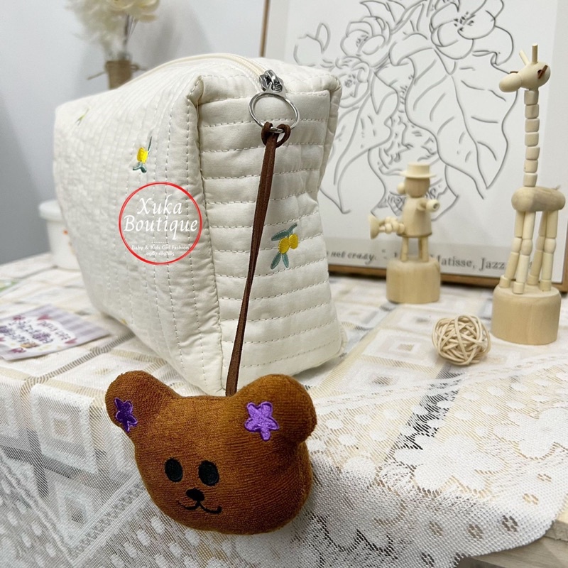 Name Tag Gấu Treo Cặp Cho Bé / Móc Treo Túi Đi Học Cho Bé