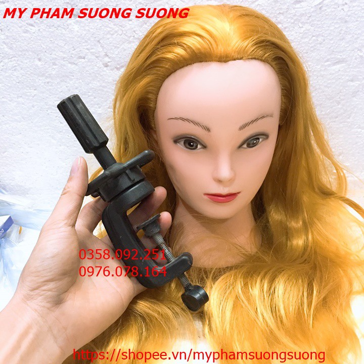 Combo Đầu manocanh Chịu Nhiệt Màu Nâu Vàng Sáng Đẹp Tóc Dày Nhiều Chịu nhiệt đến 190 độ
