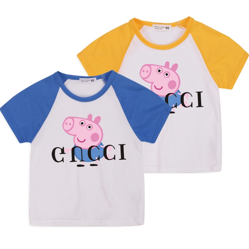 Áo Thun Tay Ngắn Với Họa Tiết Hình Con Heo Peppa Được Làm Từ Chất Liệu Cotton Dùng Cho Bé Gái