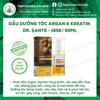 Dầu dưỡng tóc Argan Keratin Dr Sante dưỡng tóc bóng mượt, không bết