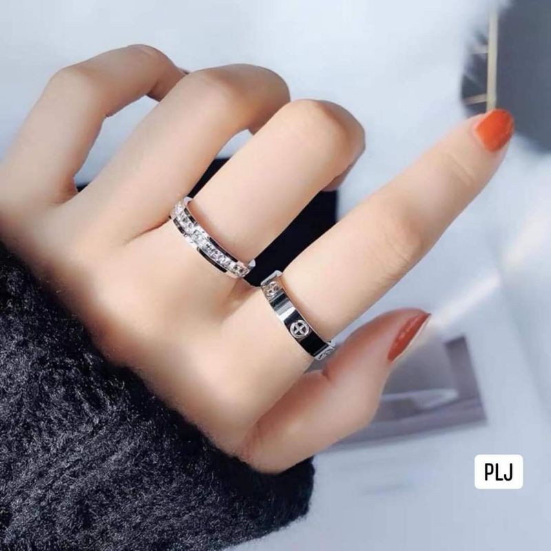 Nhẫn đôi catier bạc ta