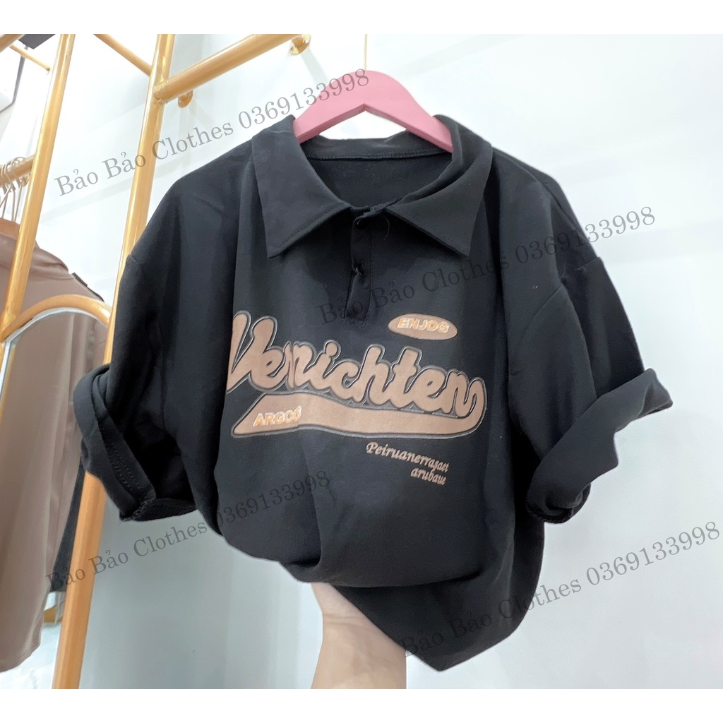 Áo Thun Polo Nam Nữ  Form Rộng Vernichtens Vải Dày Mịn Thoáng Mát Thiết Kế Thời Trang Kiểu Dáng Năng Động