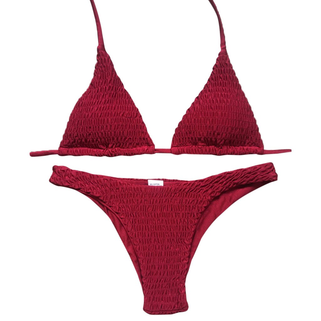 [Mã FACBGO245 giảm 10K đơn bất kì] Set bikini màu trơn gợi cảm cho nữ | BigBuy360 - bigbuy360.vn