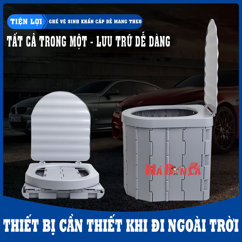 Bồn cầu dã ngoại cắm trại gấp gọn đi vệ sinh cỡ lớn, tiện dụng khi đi du lịch cắm trại, dã ngoại-DCP14