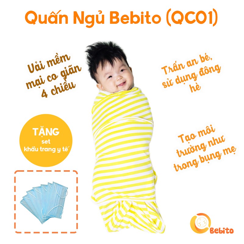 Quấn Chũn - Nhộng Chũn Sơ Sinh Tới 6 Tháng Giúp Bé Ngủ Ngon - Noonon QC01 và NCD03- Túi Ngủ Cho Bé Hè Không Tay