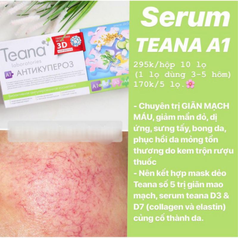 Huyết thanh collagen tươi TEANA «A1» Cải thiện da gân máu, mẩn đỏ