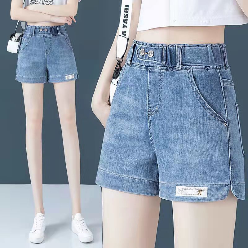 Quần Short denim Mỏng Ống Rộng Lưng Cao Co Giãn Thời Trang Mùa Hè Hàng Mới 2022 Dành Cho Nữ