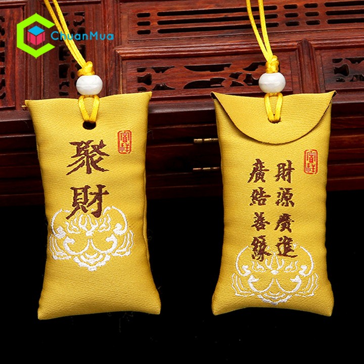 Túi Cát Chu Sa Đỏ Phong Cách Trung Hoa (Thần Sa, Tích Trữ Năng Lượng May Mắn, Treo Xe Ô tô, Balo,...)